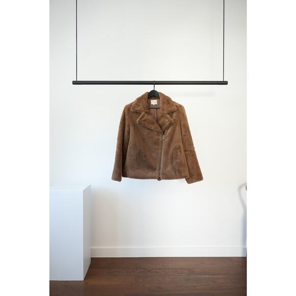 Vince Faux Fur Coat Brown Size L - Picture 2 of 6